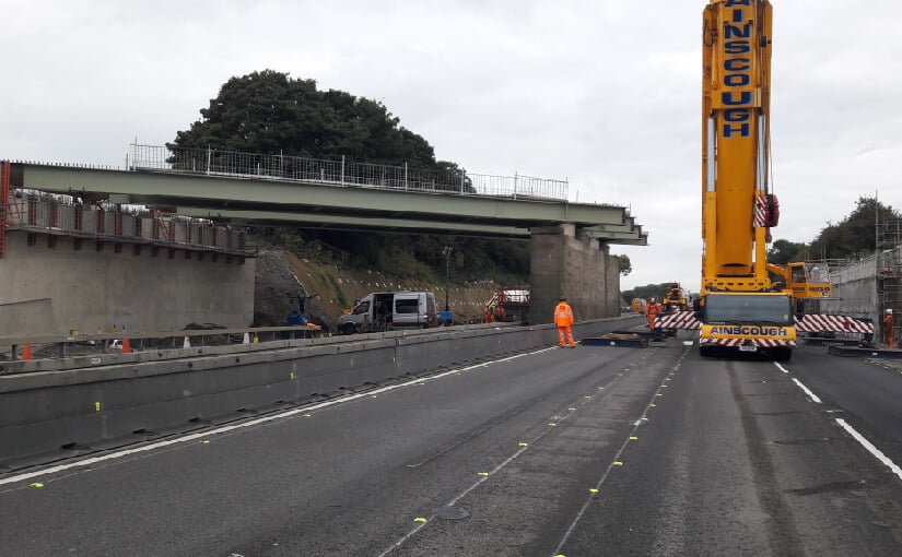 crane on motorway