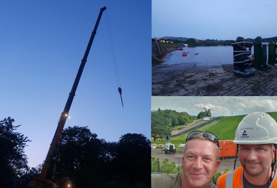 crane securing dam