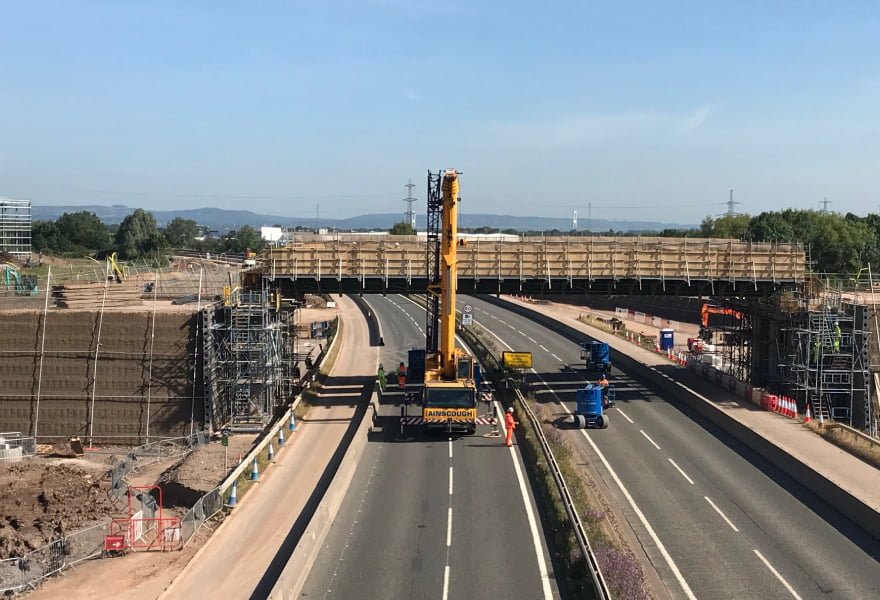 crane motorway bridge