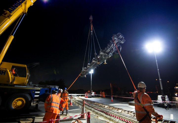 Infrastructure - Innovation in Action at Infrastructure project M25 Junction 20 closure lifts - HS2 Denham Site Compound - Osbourne